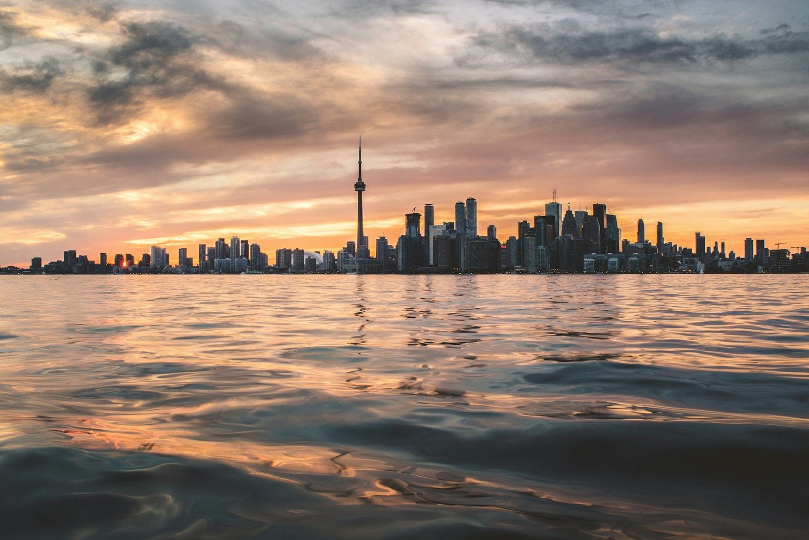 Toronto skyline at dusk
